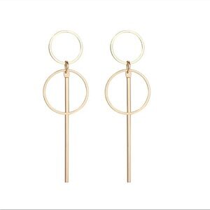 Geometric Circle Hoop Dangling Earrings
